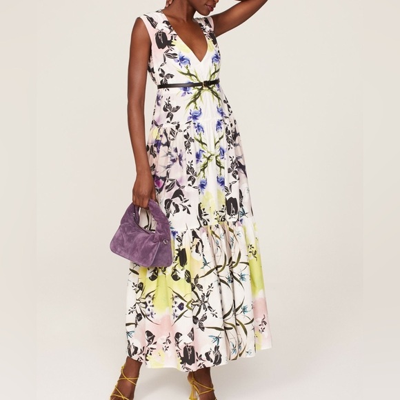 Bibhu Mohapatra | Tiered Floral Dress - Picture 1 of 5